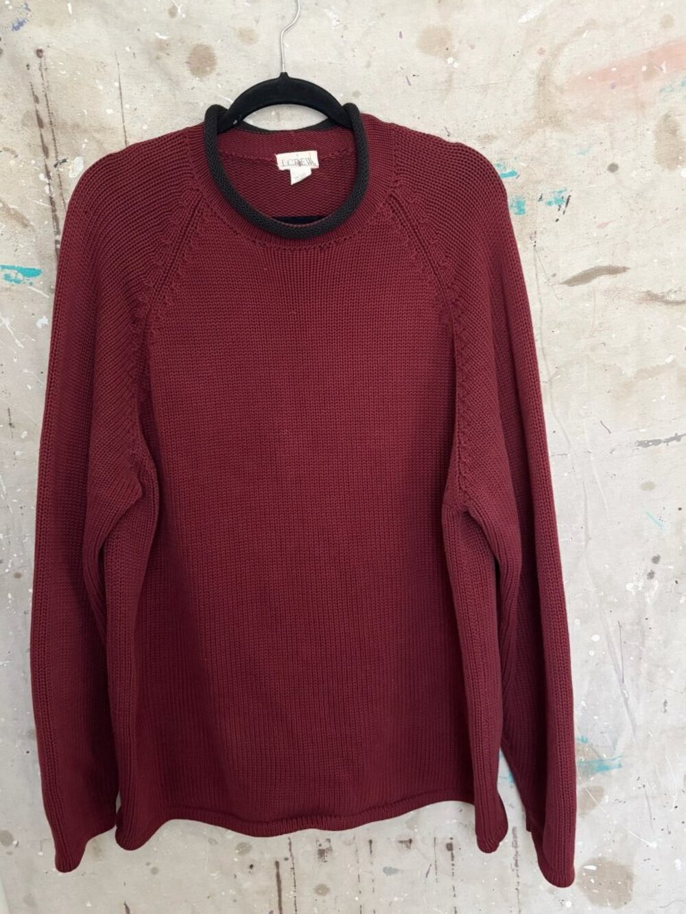 J Crew 1988 Rollneck Sweater in Cable Knit Cotton